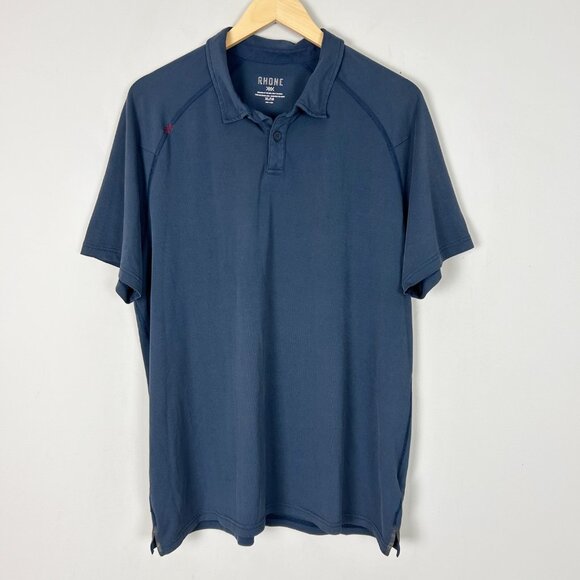 Rhone Navy Blue Short Sleeve Polo Shirt Size XL Men's - Picture 1 of 4